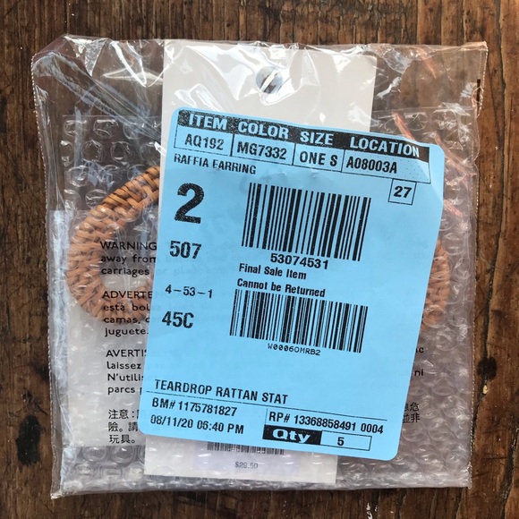 J. Crew Factory Rattan Statement Earrings - Picture 3 of 4